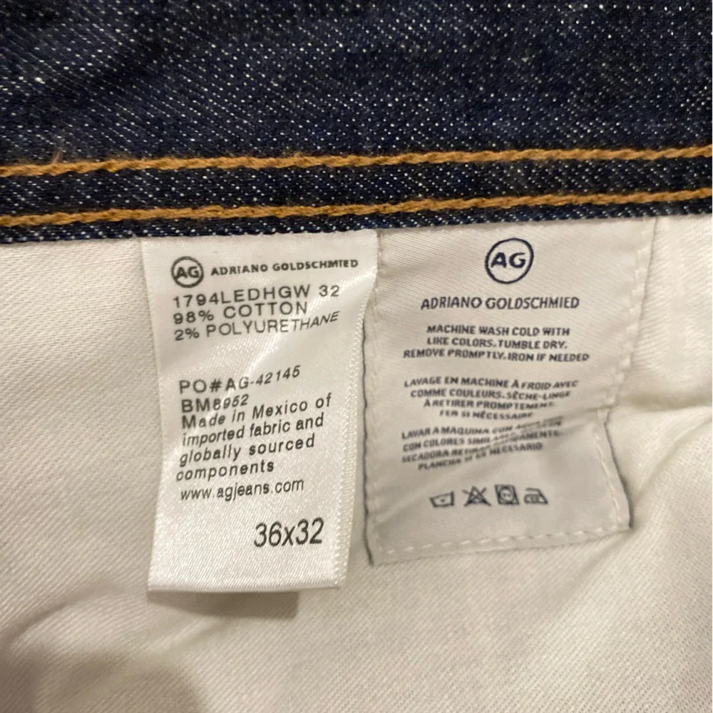 AG Adriano Goldschmied Jeans Mens 36 х 32 Blue Slim Straight Leg - Picture 10 of 17